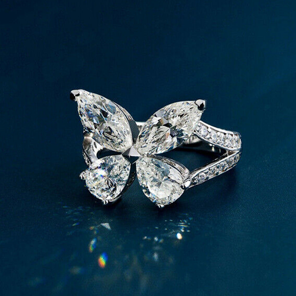 Wholesale Drop Shape Butterfly Copper Rings